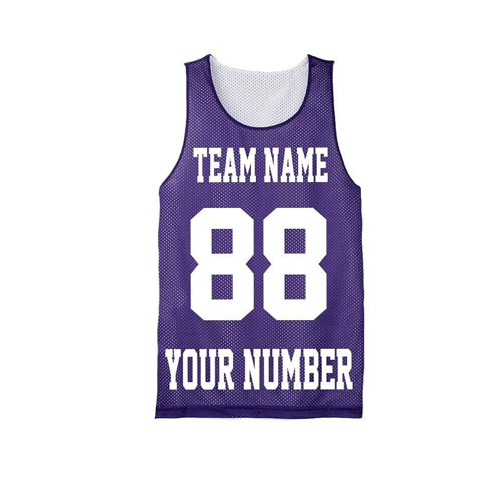 Custom Basketball Jersey for Kids Boys Girls  Personalized Youth Reversible Mesh Shirt with Name Number, Team Gear Purple