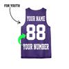 Custom Basketball Jersey for Kids Boys Girls  Personalized Youth Reversible Mesh Shirt with Name Number, Team Gear Purple view 2
