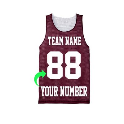 Personalize Your Own Team Basketball Jersey with Your Custom Name and Number Maroon
