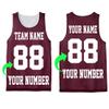 Personalize Your Own Team Basketball Jersey with Your Custom Name and Number Maroon view 4
