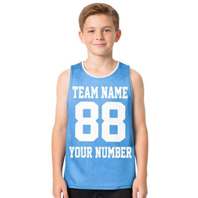 Custom Youth Basketball Jersey Kids Boys Girls Reversible Name Number