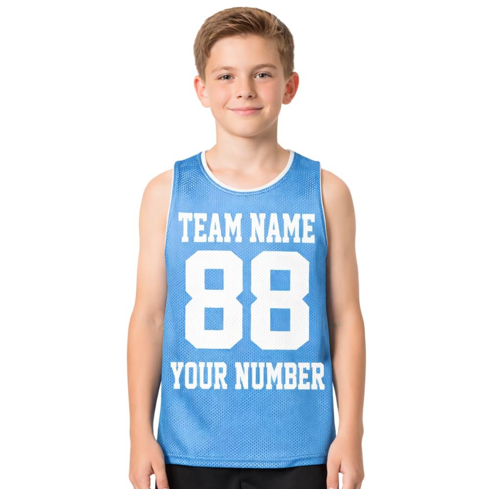 Custom Youth Basketball Jersey Kids Boys Girls Reversible Name Number