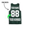 Personalize Your Own Team Basketball Jersey with Your Custom Name and Number (US, Alpha, Medium, Regular, Regular, Forest Green) view 2
