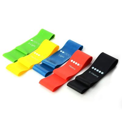 Gaumonki Indoor Outdoor Fitness Equipment 0.35mm-1.1mm Pilates Sport Training Workout Elastic Bands 5 Colors Yoga Resistance Rubber Bands