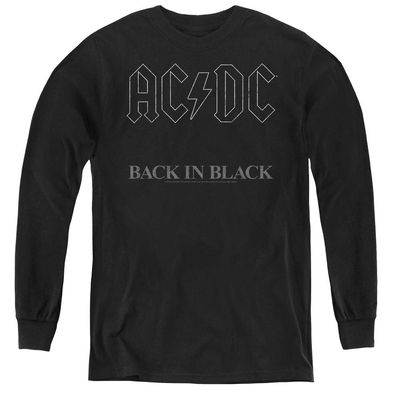 ACDC Back in Black Youth Long Sleeve T Shirt, Large