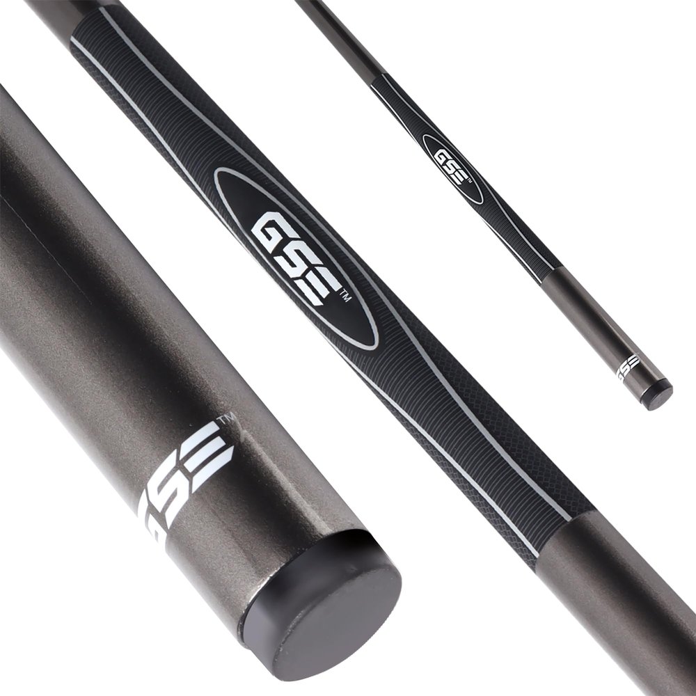GSE Games & Sports Expert 58" 2-Piece Fiberglass Graphite Composite Billiard Pool Cue Stick for Men/Women, Billiard Cue Stick for House or Commercial/Bar Use (Grey, 20 Oz)