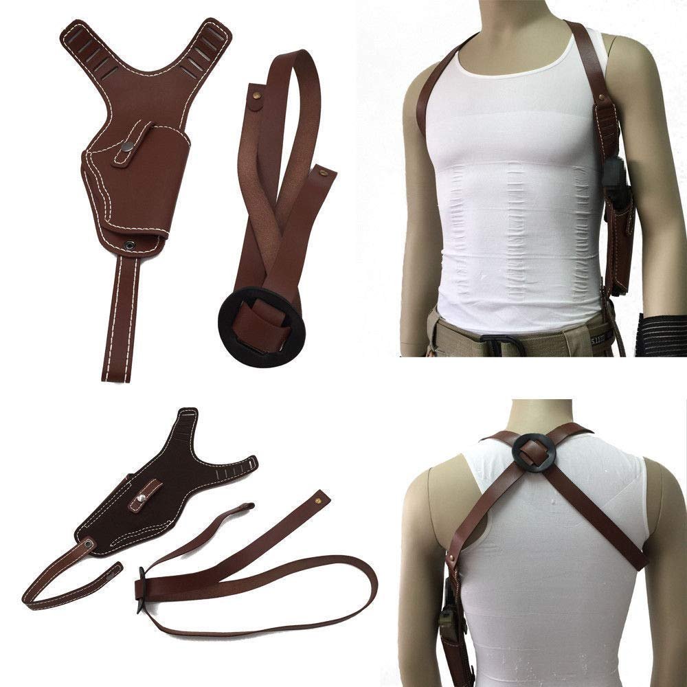 Ace Hunter Tactical Leather Underarm Shoulder Gun Holster Adjustable Concealed Armpit Pisto (Brown)