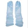 QRBTSCL Women's Wedding Bridal Mesh Tulle Gloves Long Opera Costume Party Gloves 27" Elbow Length Sheer Glove Light Blue view 1