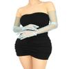 QRBTSCL Women's Wedding Bridal Mesh Tulle Gloves Long Opera Costume Party Gloves 27" Elbow Length Sheer Glove Light Blue view 3