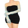 QRBTSCL Women's Wedding Bridal Mesh Tulle Gloves Long Opera Costume Party Gloves 27" Elbow Length Sheer Glove Light Blue view 4
