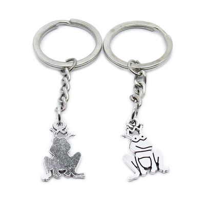 1 Item Metal Keychain Keyring Key Tags Chains Rings Jewelry Bag Charms IV1S7 Frog Prince