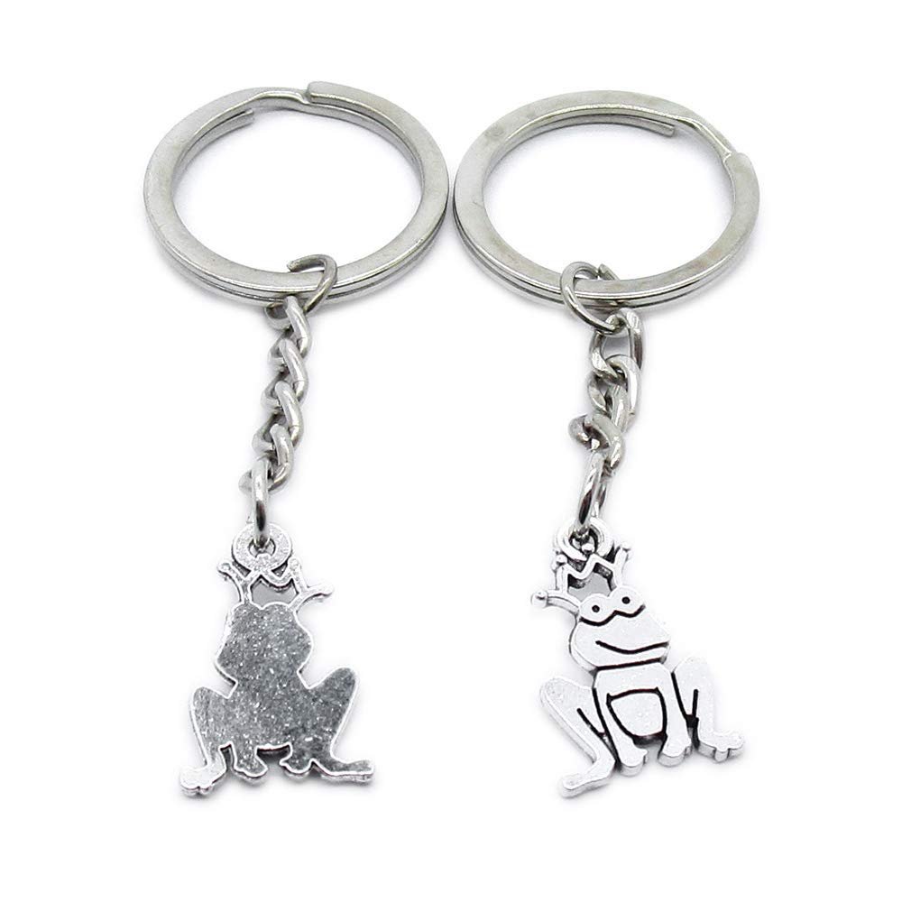 1 Item Metal Keychain Keyring Key Tags Chains Rings Jewelry Bag Charms IV1S7 Frog Prince