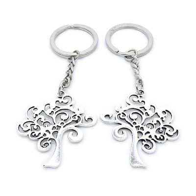 1 Item Metal Keychain Keyring Key Tags Chains Rings Jewelry Bag Charms DV7D3 Life String Tree Oak