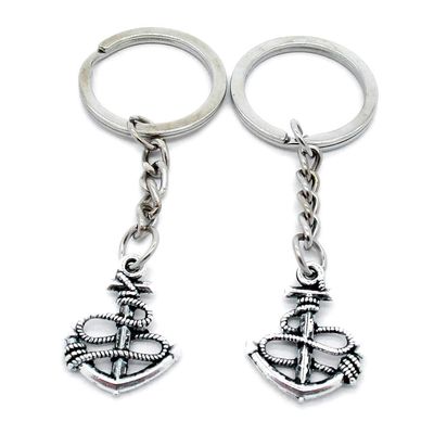 100 Items Metal Keychain Keyring Key Tags Chains Rings Jewelry Bag Charms B3FD6 Boat Anchor