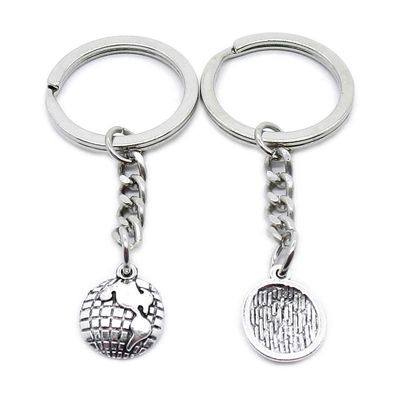 1 Item Metal Keychain Keyring Key Tags Chains Rings Jewelry Bag Charms EV6F9 Globe Earth