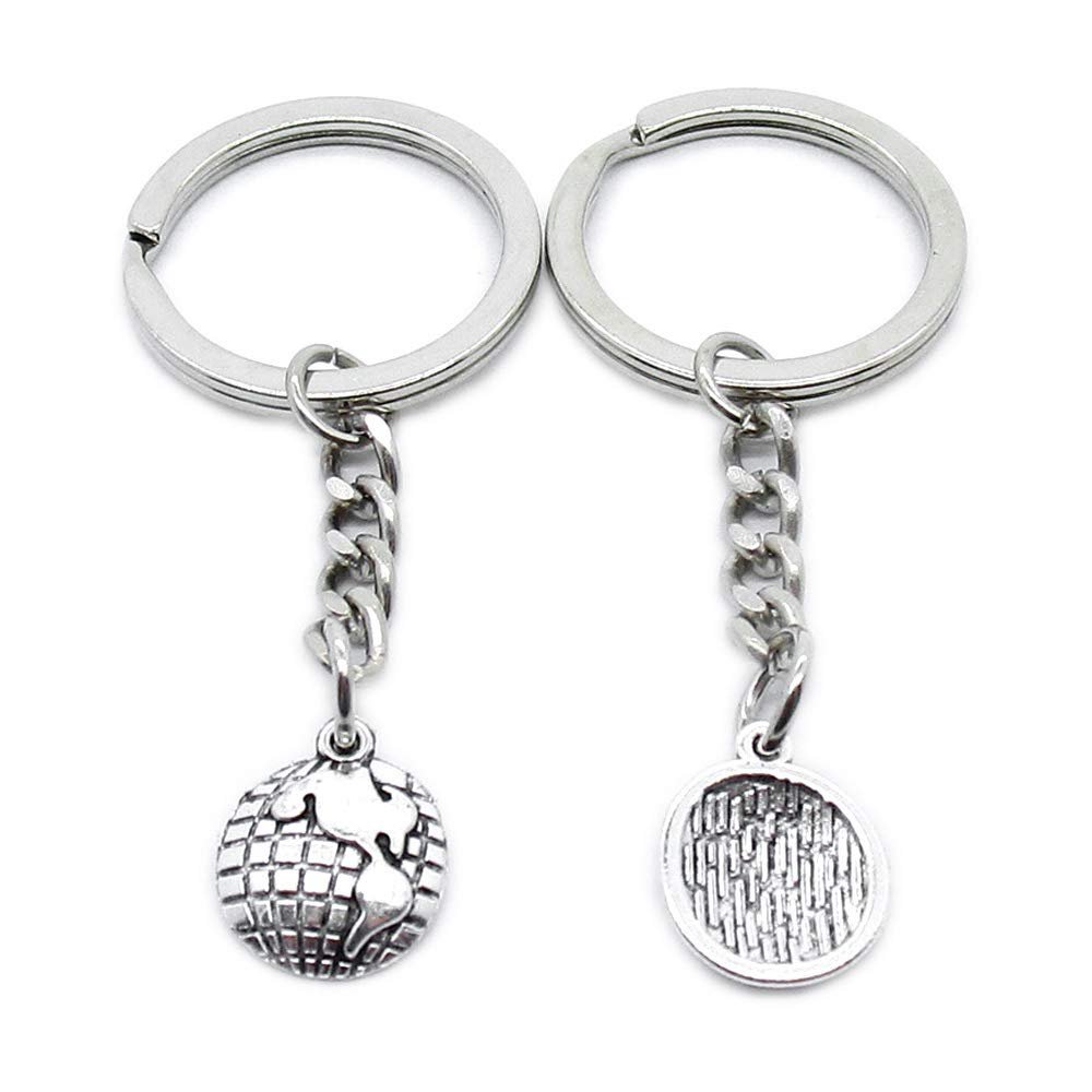 1 Item Metal Keychain Keyring Key Tags Chains Rings Jewelry Bag Charms EV6F9 Globe Earth