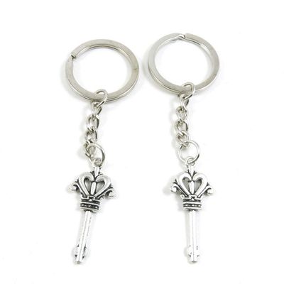 5 Items Metal Keychain Keyring Key Tags Chains Rings Jewelry Bag Charms G9RW5 Crown Skeleton Key