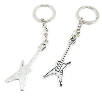 1 Item Metal Keychain Keyring Key Tags Chains Rings Jewelry Bag Charms F3KT0 Electric Guitar