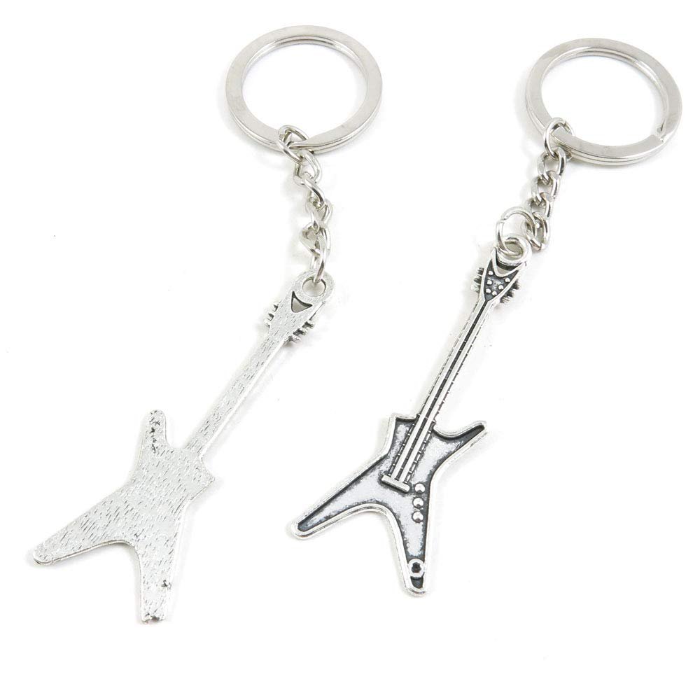 1 Item Metal Keychain Keyring Key Tags Chains Rings Jewelry Bag Charms F3KT0 Electric Guitar