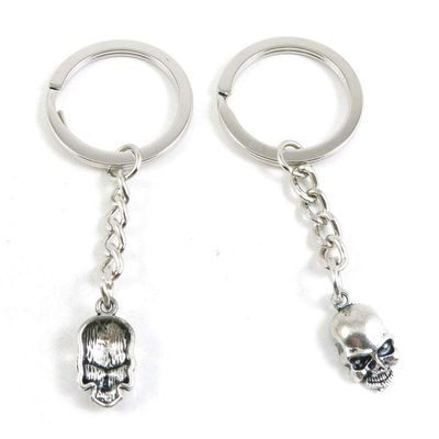 1 Item Metal Keychain Keyring Key Tags Chains Rings Jewelry Bag Charms F2JC3 Skull Head