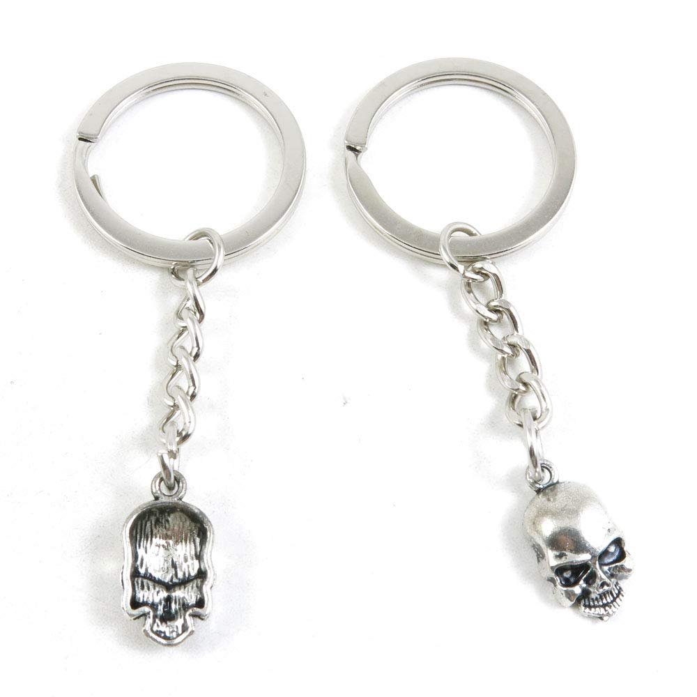 1 Item Metal Keychain Keyring Key Tags Chains Rings Jewelry Bag Charms F2JC3 Skull Head