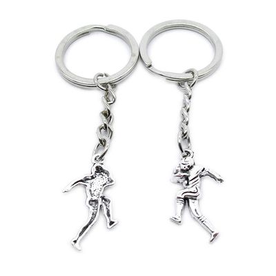 100 Items Metal Keychain Keyring Key Tags Chains Rings Jewelry Bag Charms QY9C7 American Football Player