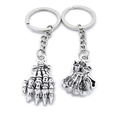 1 Item Metal Keychain Keyring Key Tags Chains Rings Jewelry Bag Charms FJ8P5 Devil Skull Hand