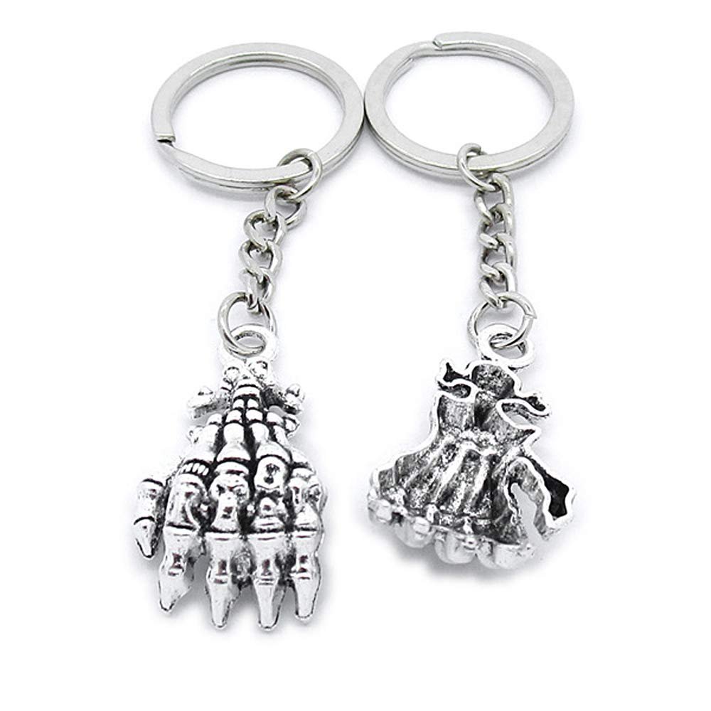 1 Item Metal Keychain Keyring Key Tags Chains Rings Jewelry Bag Charms FJ8P5 Devil Skull Hand