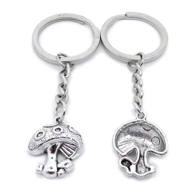 1 Item Metal Keychain Keyring Key Tags Chains Rings Jewelry Bag Charms EB1Z7 Mushroom