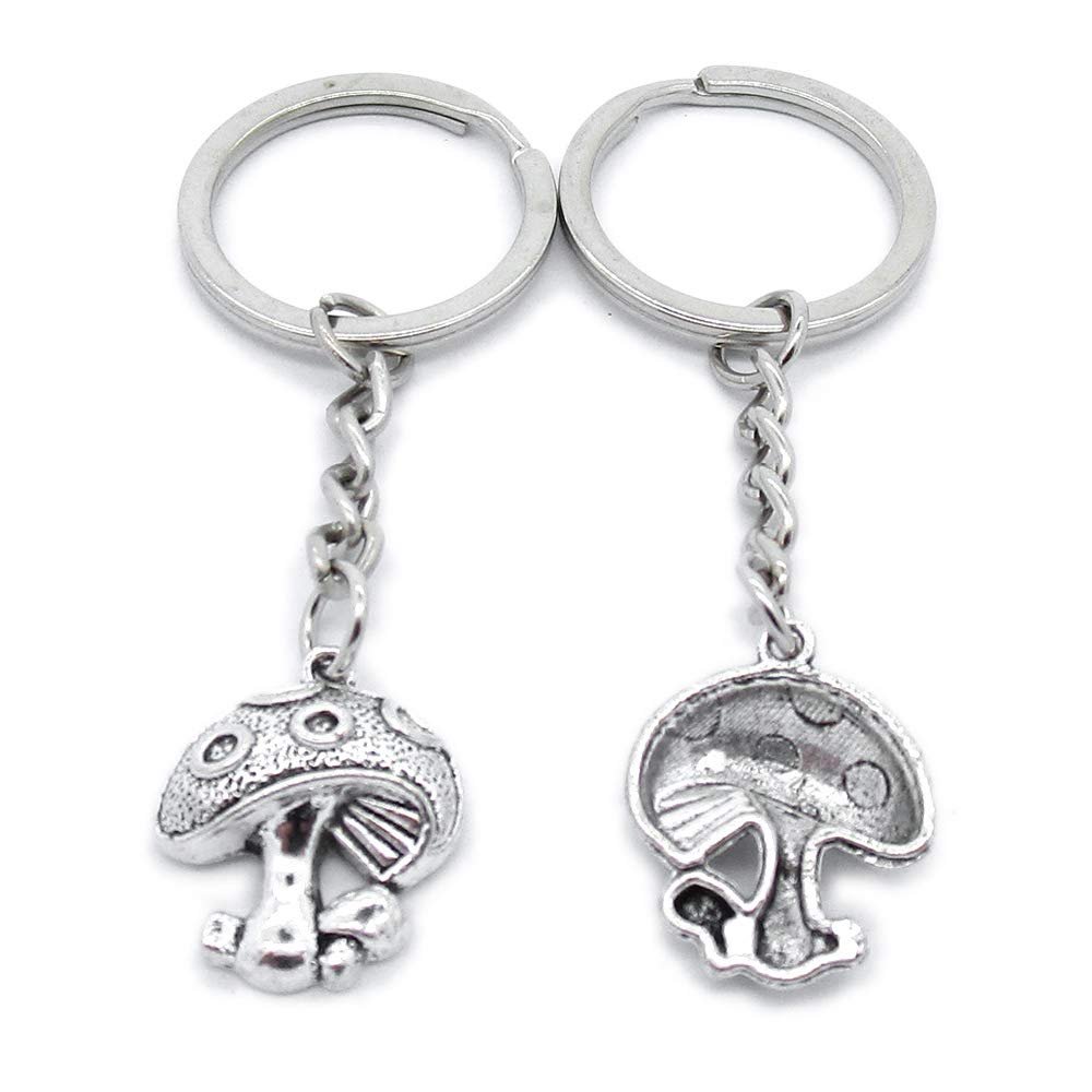 1 Item Metal Keychain Keyring Key Tags Chains Rings Jewelry Bag Charms EB1Z7 Mushroom