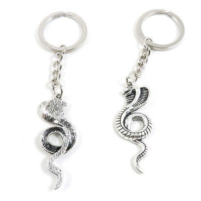 1 Item Metal Keychain Keyring Key Tags Chains Rings Jewelry Bag Charms I9KI5 Cobra Snake