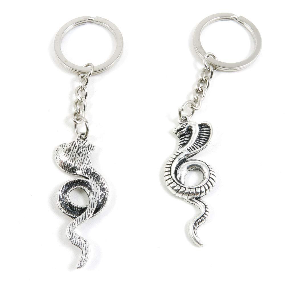 1 Item Metal Keychain Keyring Key Tags Chains Rings Jewelry Bag Charms I9KI5 Cobra Snake