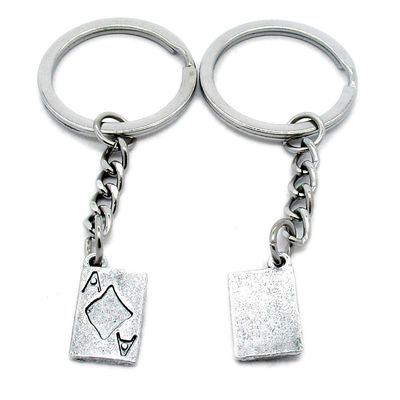 1 Item Metal Keychain Keyring Key Tags Chains Rings Jewelry Bag Charms N4HI8 Poker Diamonds Ace
