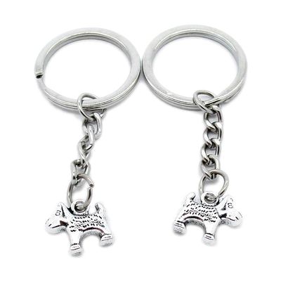 5 Items Metal Keychain Keyring Key Tags Chains Rings Jewelry Bag Charms I2BW8 Puppy Dog