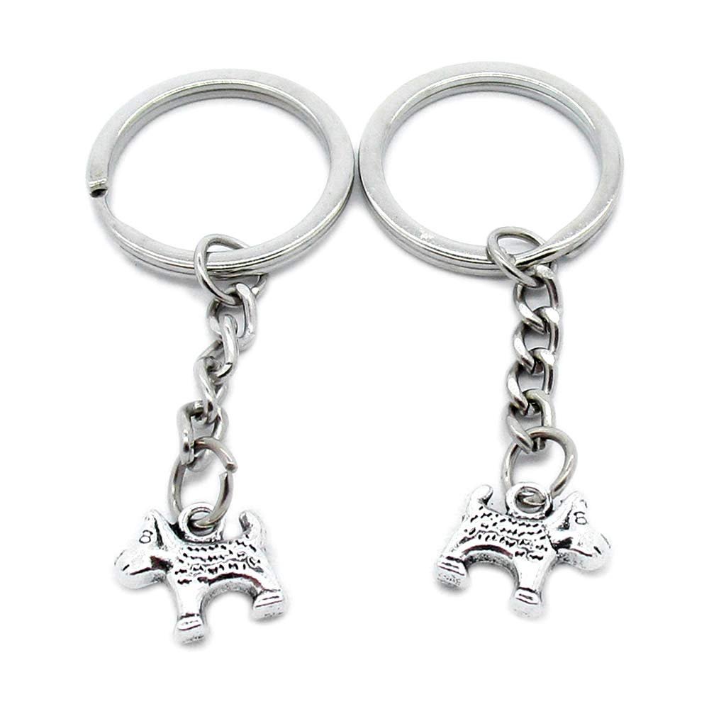 5 Items Metal Keychain Keyring Key Tags Chains Rings Jewelry Bag Charms I2BW8 Puppy Dog