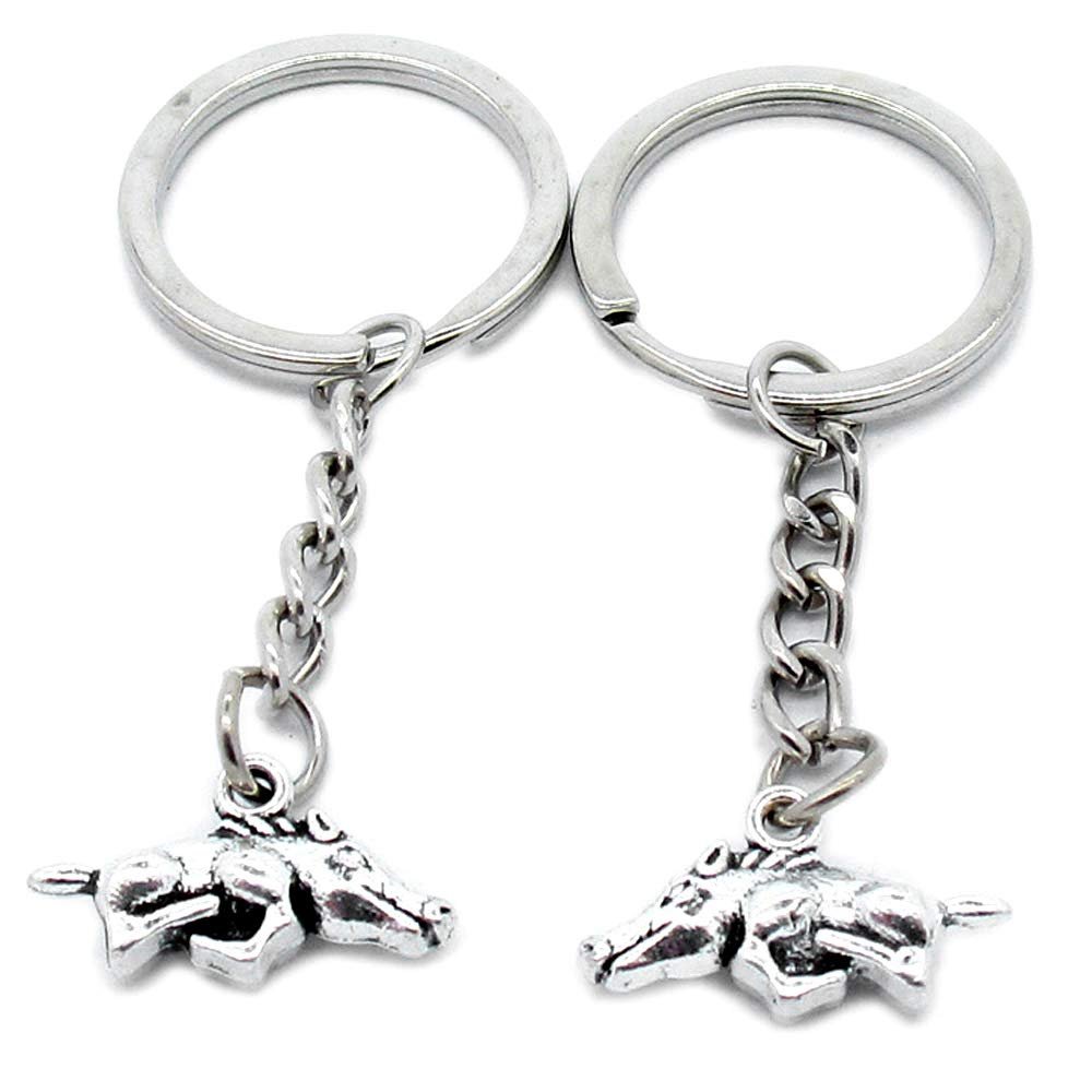 1 Item Metal Keychain Keyring Key Tags Chains Rings Jewelry Bag Charms K6KF5 Pig Boar