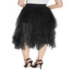Womens Elegant Mesh Layered Tulle Skirt Sheer Tutu Skirt Midi Dress (M, Black) view 4