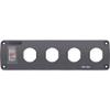 Blue Sea Systems 4369 Water-Resistant Accessory Panel, 4 Blank Sockets, Grey view 1