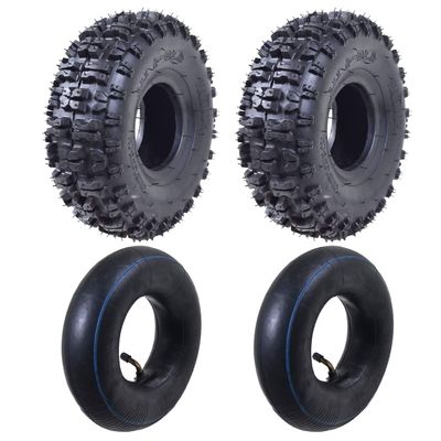 WPHMOTO 2PCS 4.10x3.50-4" Tire and Inner Tube for Off Road ATV Quad Mini Pocket Bike Go Kart