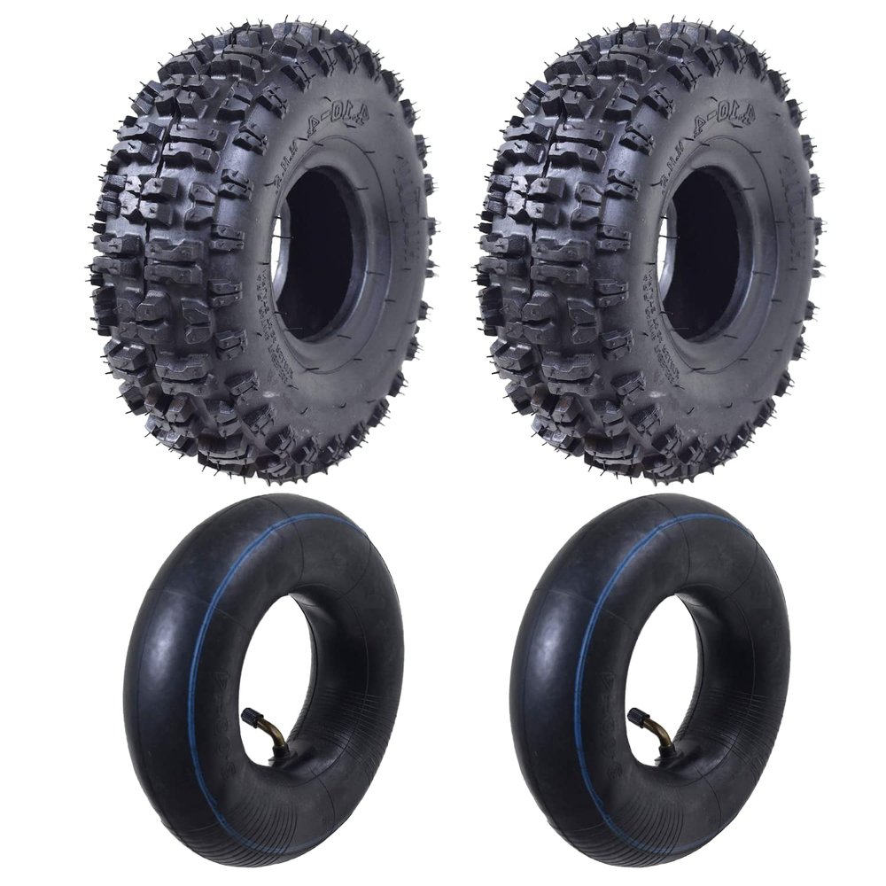 WPHMOTO 2PCS 4.10x3.50-4" Tire and Inner Tube for Off Road ATV Quad Mini Pocket Bike Go Kart