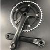 DONSP1986 Crankset Set Single Speed 46T 170mm Crankarms 130 BCD for Mountain Road Bike Fixed Gear Bicycle (Square Taper, Black) (46T, Sprocket) view 1