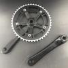 DONSP1986 Crankset Set Single Speed 46T 170mm Crankarms 130 BCD for Mountain Road Bike Fixed Gear Bicycle (Square Taper, Black) (46T, Sprocket) view 2