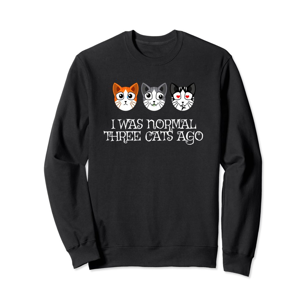 I Was Normal 3 Cats Ago Sweatshirt - Crazy Cat Lady Sweater