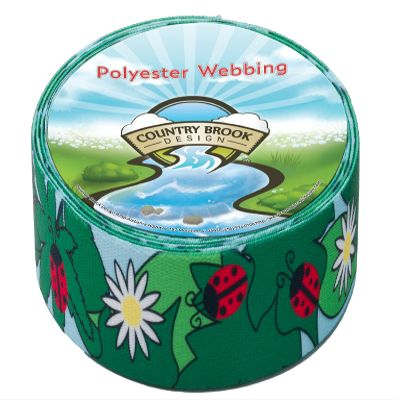 Country Brook Design - 1 Inch Ladybug Picnic Polyester Webbing, 20 Yards