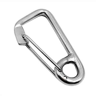 MARINE CITY Carabiner Spring Snap Hook 316 Stainless Steel, Premium Quality, Rustproof, Lightweight, 4" for Keys, Water Bottles, RVs, Boats, Camping, Hiking (Pack of 1)