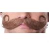 Big Handlebar Mustache Color Grey - Sepia Costume Wigs Extra Large Style Villain Upturn Human Hair Fiber English Face Rollie Fancy Dress Gentleman #939 view 1