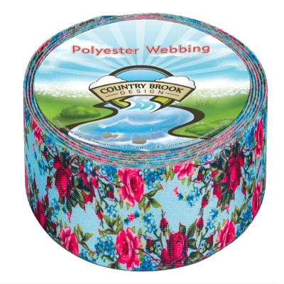 Country Brook Design - Vintage Roses Polyester Webbing (1 1/2 Inch, 20 Yards)