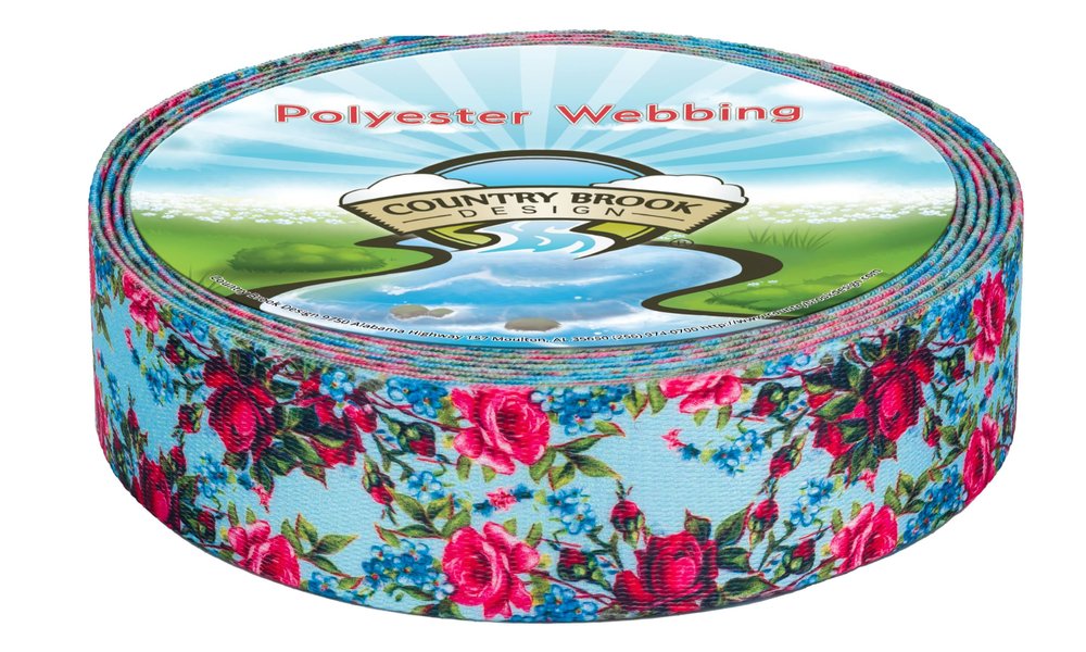 Country Brook Design - Vintage Roses Polyester Webbing (1 1/2 Inch, 10 Yards)