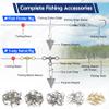 175pcs Fishing Swivels Snaps Kit - Ball Bearing Barrel Swivel 3 Way Swivels Fishing Tackle Line Connector Terminal Accessories Tackle Box for Lures Sinkers view 4
