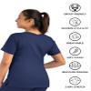 Maevn Matrix Womens Modern Fit Double V-Neck Medical Nurse Scrub Top, 3 Pockets, Inner Utility Loop, Bungee Loop Navy view 3